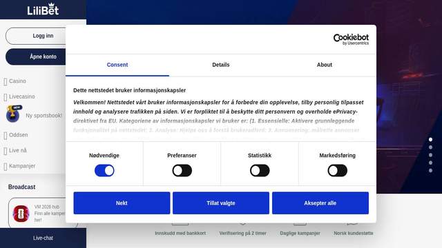 Lilibet casino screenshot
